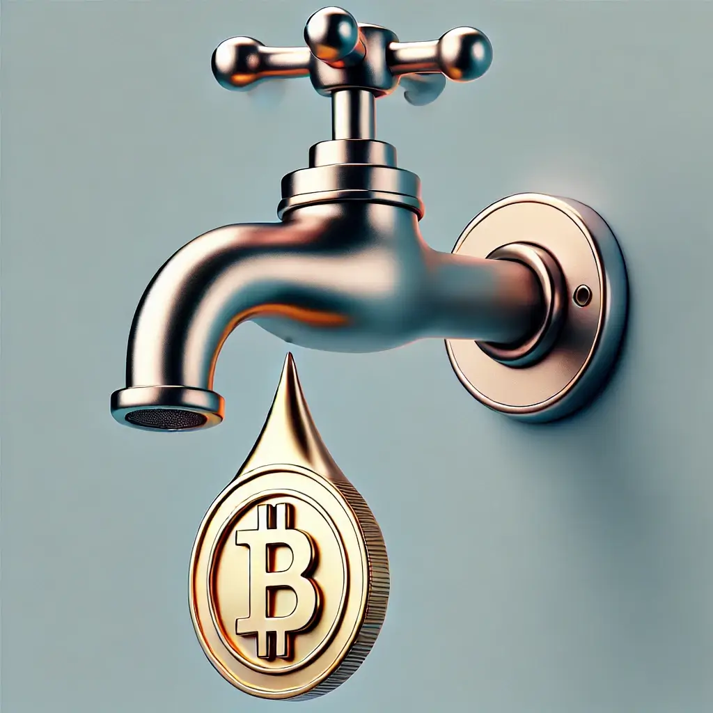 a picture of a bitcoin crypto faucet